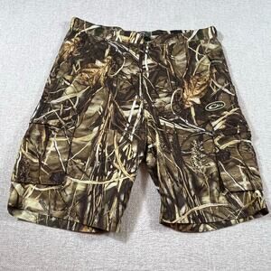 Drake Men’s 32 Camo Brown Cargo Hunting Outdoor Performance Utility Shorts Gear